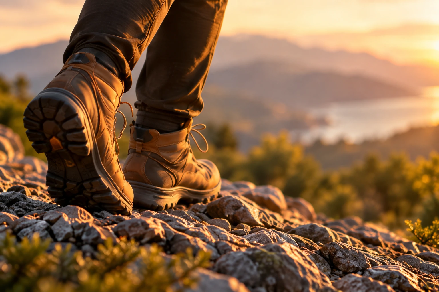 Unos pasos sobre un camino de montaña